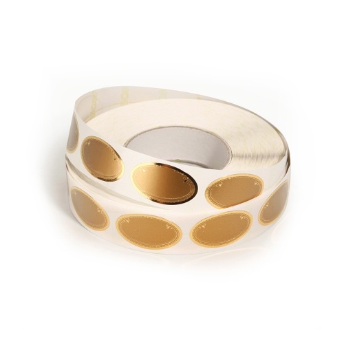 Rouleau de macarons dorés autocollant pour bouteille